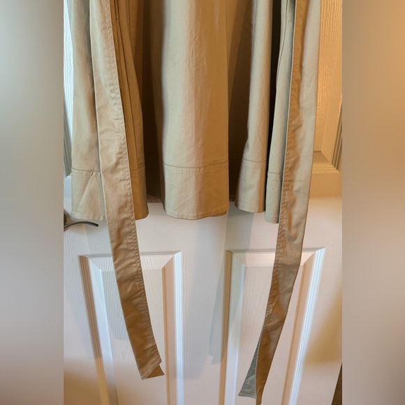 J. Crew Tie-waist shirtdress stretch twill Khaki snap button Size 12 NWT - Picture 10 of 10